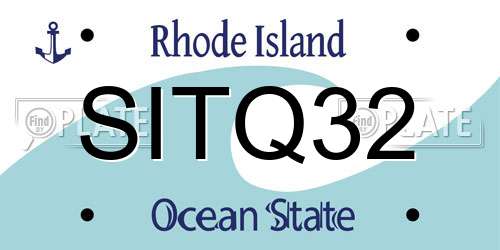 SITQ32 Rhode Island License Plate