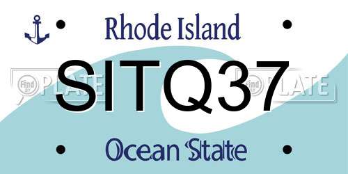 SITQ37 Rhode Island License Plate