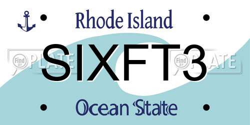 SIXFT3 Rhode Island License Plate