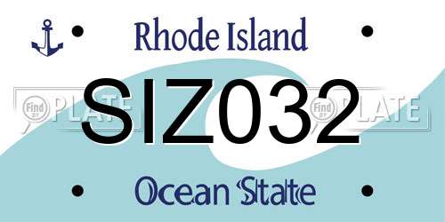 SIZ032 Rhode Island License Plate