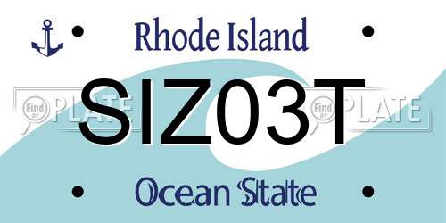 SIZ03T Rhode Island License Plate