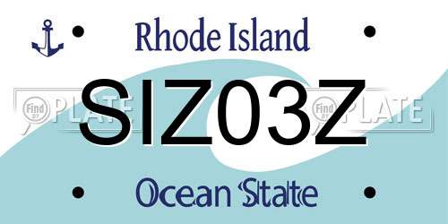 SIZ03Z Rhode Island License Plate