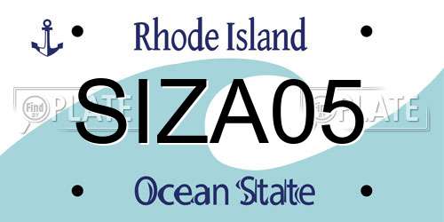 SIZA05 Rhode Island License Plate