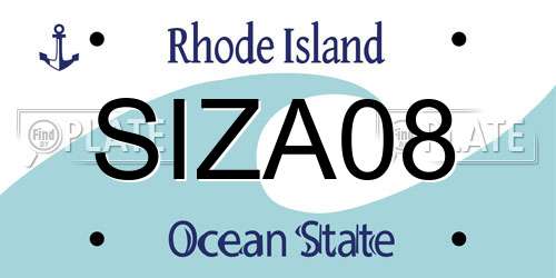 SIZA08 Rhode Island License Plate