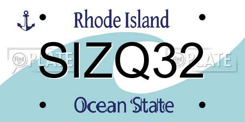 SIZQ32 Rhode Island License Plate