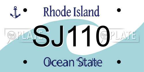SJ110 Rhode Island License Plate