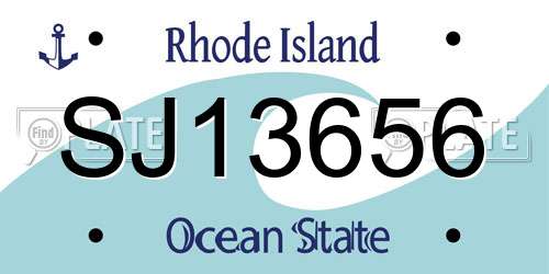 SJ13656 Rhode Island License Plate