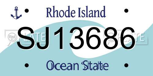 SJ13686 Rhode Island License Plate