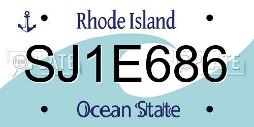 SJ1E686 Rhode Island License Plate