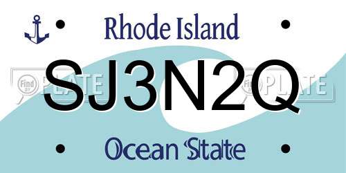 SJ3N2Q Rhode Island License Plate