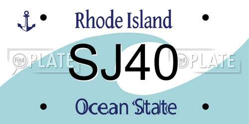 SJ40 Rhode Island License Plate