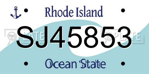 SJ45853 Rhode Island License Plate