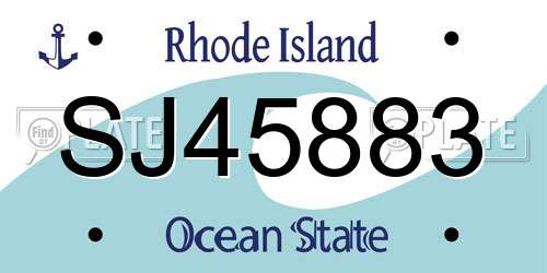 SJ45883 Rhode Island License Plate