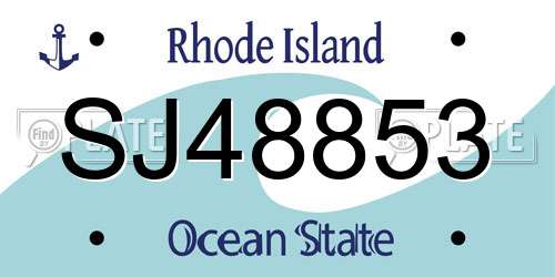 SJ48853 Rhode Island License Plate