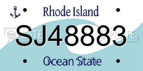 SJ48883 Rhode Island License Plate