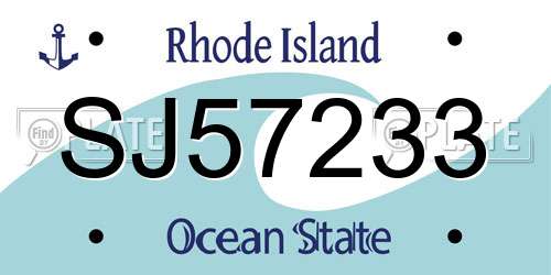 SJ57233 Rhode Island License Plate