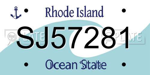SJ57281 Rhode Island License Plate