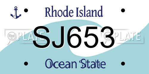 SJ653 Rhode Island License Plate