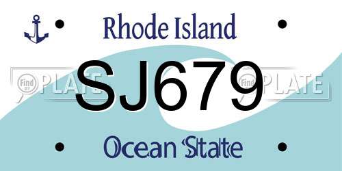 SJ679 Rhode Island License Plate