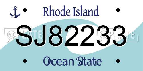 SJ82233 Rhode Island License Plate