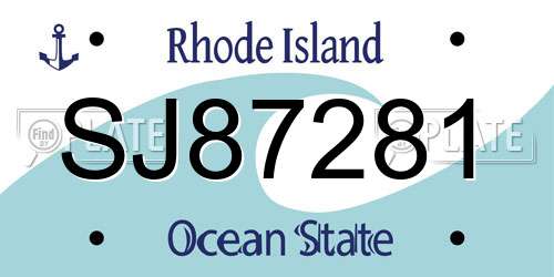SJ87281 Rhode Island License Plate