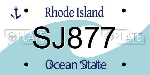 SJ877 Rhode Island License Plate