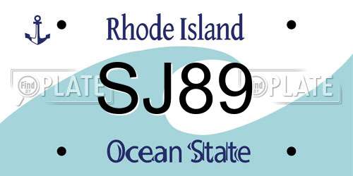 SJ89 Rhode Island License Plate