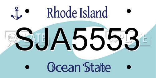 SJA5553 Rhode Island License Plate