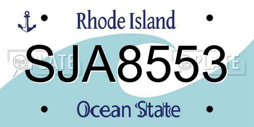 SJA8553 Rhode Island License Plate