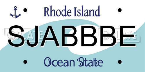SJABBBE Rhode Island License Plate