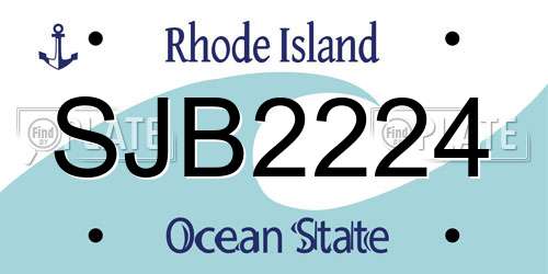 SJB2224 Rhode Island License Plate