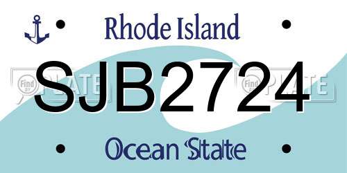 SJB2724 Rhode Island License Plate