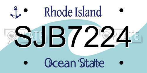 SJB7224 Rhode Island License Plate