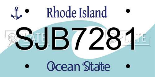 SJB7281 Rhode Island License Plate