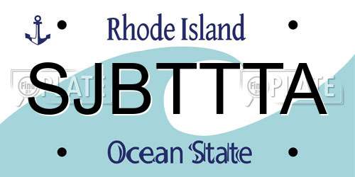 SJBTTTA Rhode Island License Plate