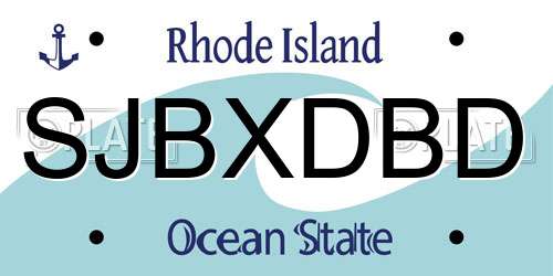 SJBXDBD Rhode Island License Plate