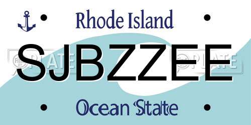 SJBZZEE Rhode Island License Plate