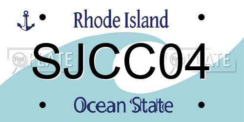 SJCC04 Rhode Island License Plate