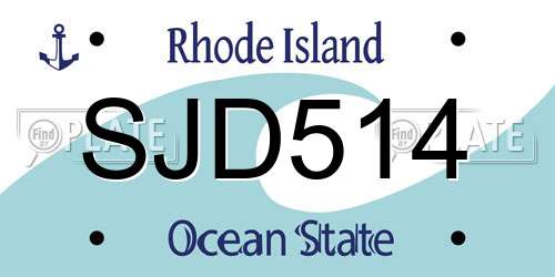 SJD514 Rhode Island License Plate