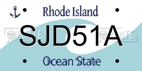 SJD51A Rhode Island License Plate