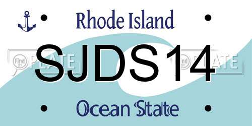 SJDS14 Rhode Island License Plate