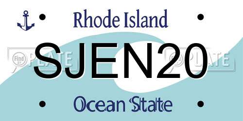 SJEN20 Rhode Island License Plate