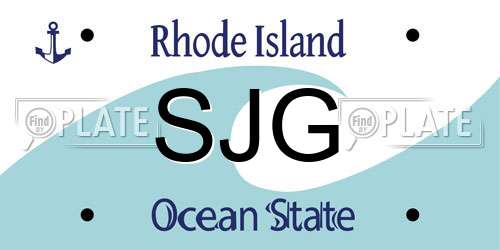 SJG Rhode Island License Plate