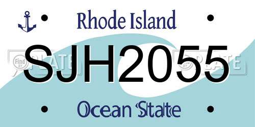 SJH2055 Rhode Island License Plate