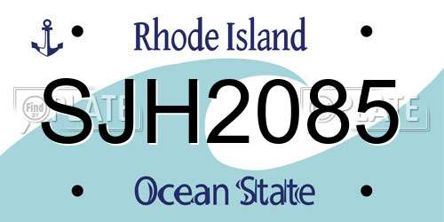 SJH2085 Rhode Island License Plate