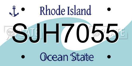 SJH7055 Rhode Island License Plate
