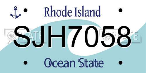 SJH7058 Rhode Island License Plate