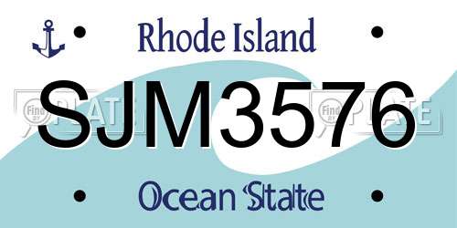 SJM3576 Rhode Island License Plate