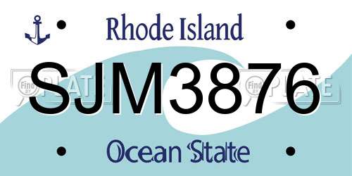 SJM3876 Rhode Island License Plate