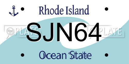 SJN64 Rhode Island License Plate